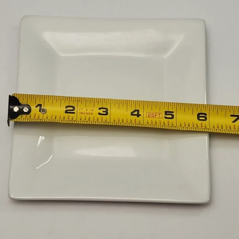 Crate & Barrel Square Plates White 6